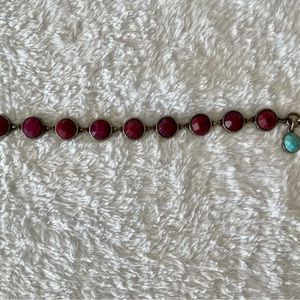 Lucky Brand Burgundy and Brass Colored Bracelet